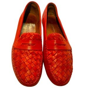 Robert Zur Scarlet Woven Leather Driving Slip On Loafers